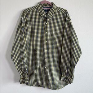 Ralph Lauren Men’s Yellow & Navy‎ Blake Plaid Flannel Button Down Size XL